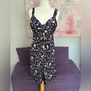 Bianca Nygard Nautical Print Mid Length‎ Summer Dress With Size 16